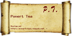 Ponert Tea névjegykártya